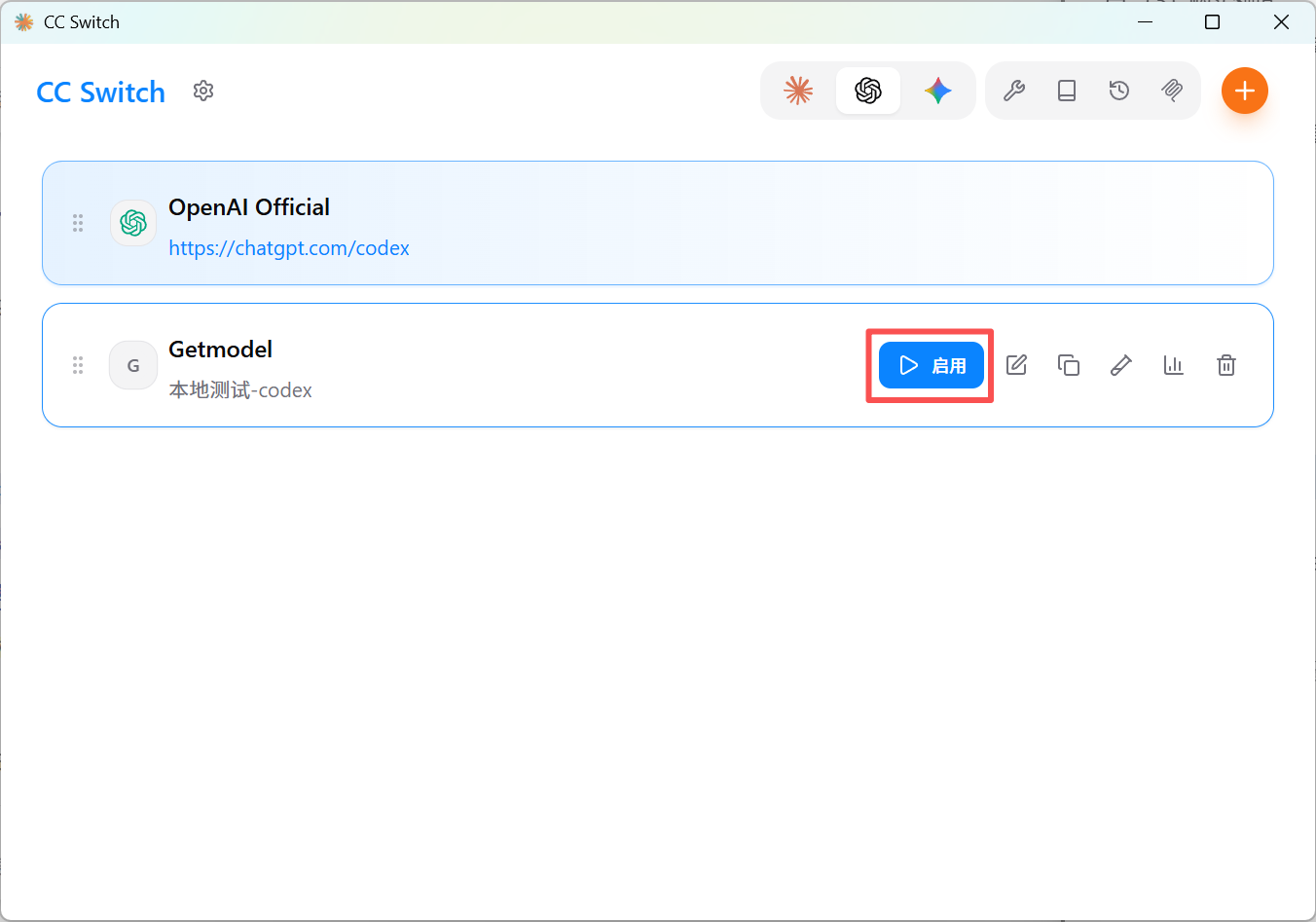 Cliquer pour activer le fournisseur